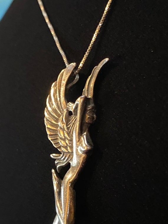 Vintage Sterling Silver Art Nouveau Nude Angel~Ny… - image 3