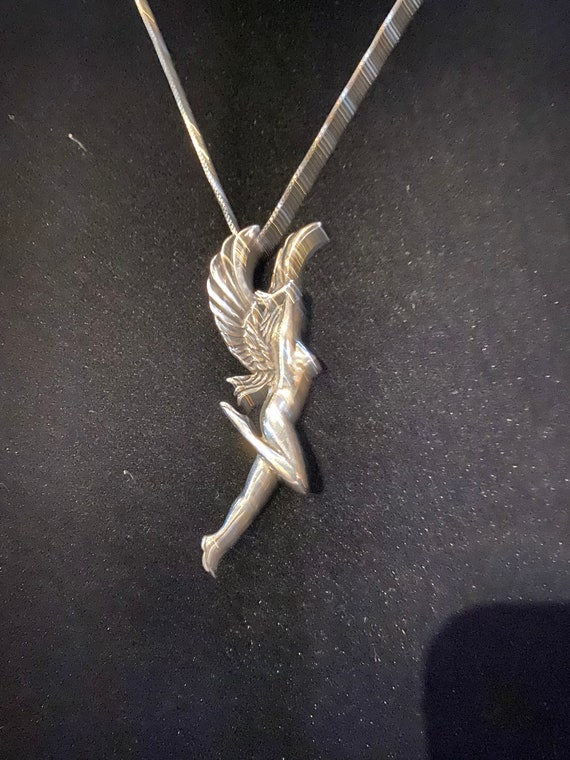 Vintage Sterling Silver Art Nouveau Nude Angel~Ny… - image 4