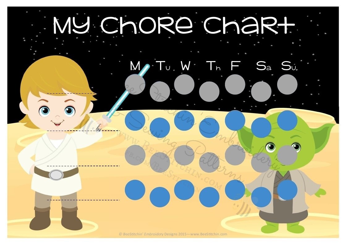 Star Wars Inspired Chore Chart PRINTABLE INSTANT DOWNLOAD | Etsy