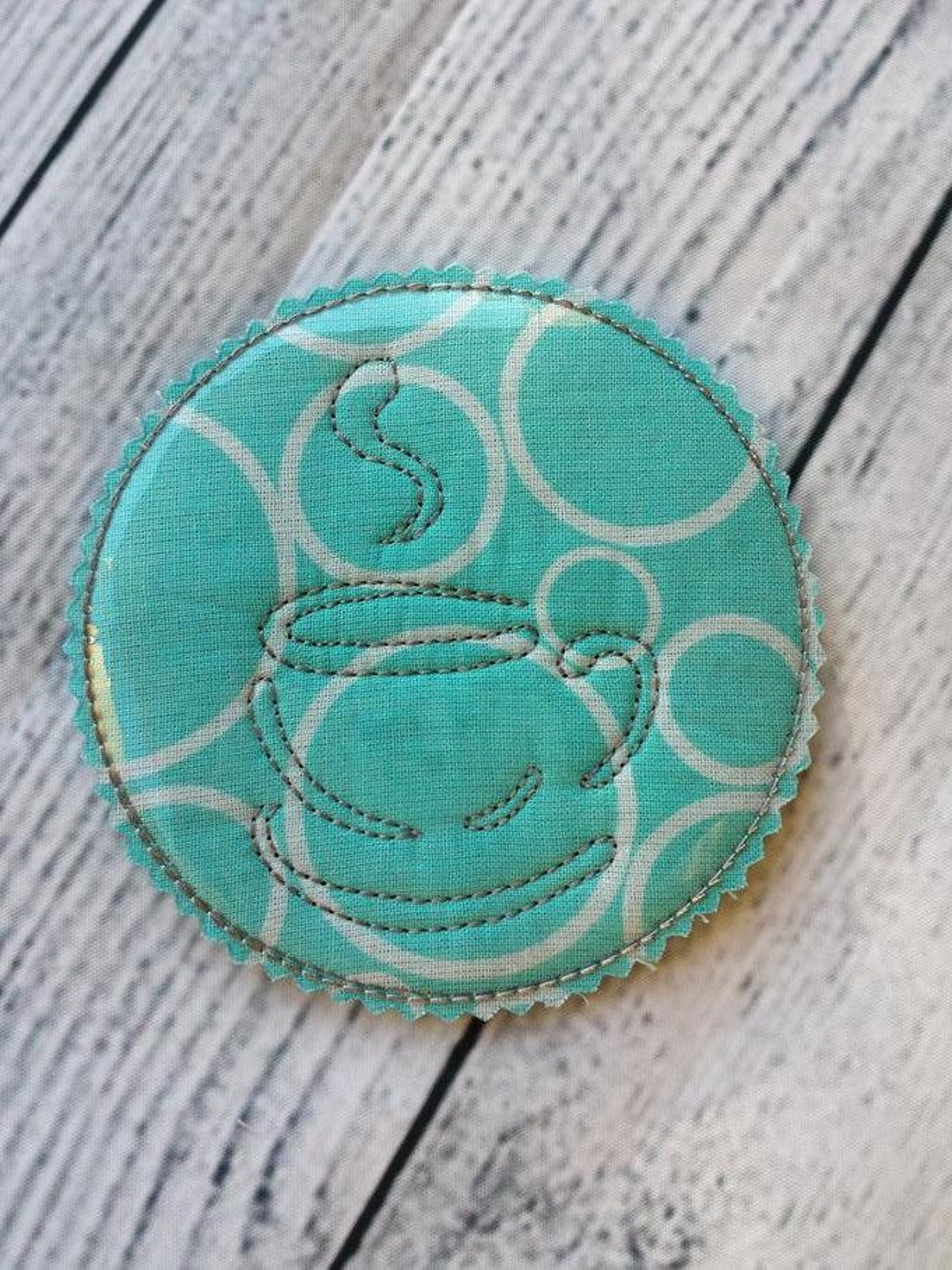 4x4 ITH Coaster Coffee Cup Embroidery Design INSTANT Etsy