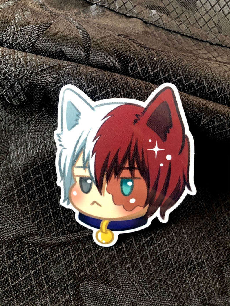 My Hero Academia Shoto Todoroki Chibi Cat Boi Sticker | Etsy