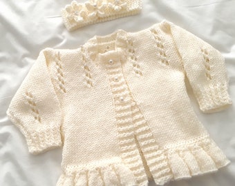 Elonglin Baby Girls Cardi Cardigan Knitted Sweater Warm Long Sleeves Knitwear