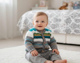 Kids Knit Sweater, Handmade Wool Pullover for Toddlers, Cozy Winter Clothing