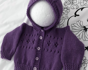 hand knitted baby cardigan, baby hoodie, gender neutral baby jacket, Toddler cardigan, Baby girls cardigan, baby boy cardigan, baby gift
