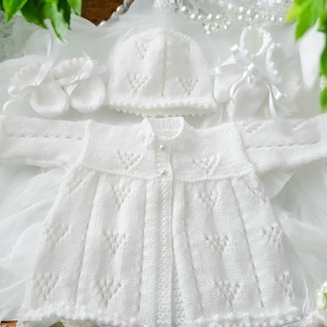 Unique Hand-Knitted Baby Matinee Set – Handmade Baby Jacket, Perfect Baby Shower Gift, Ideal for Baby Girl or Baby Boy
