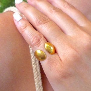 Chunky Gold Plated Ring: Adjustable Chevalier Statement Ring