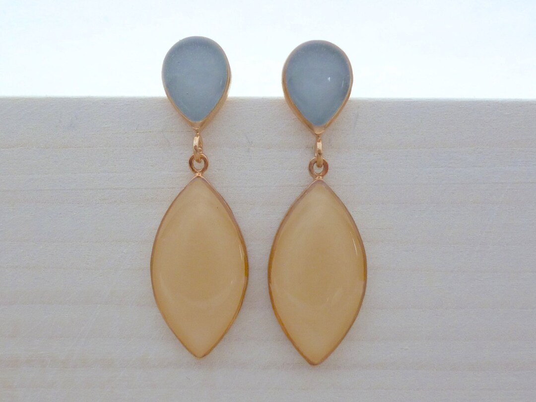 Gray and Beige Dangle Earrings, Cocktail Earrings, Elegant Earrings