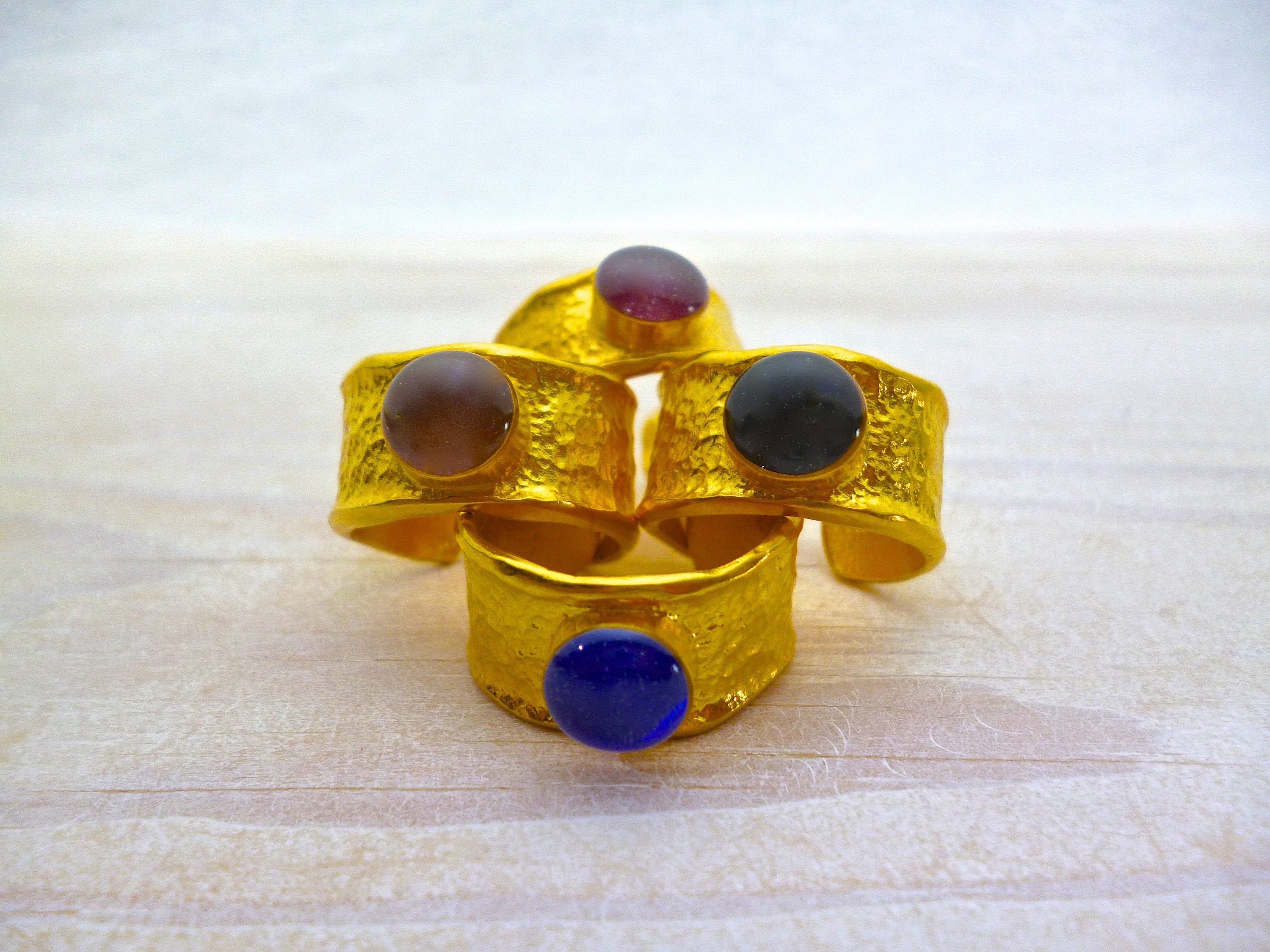 Chunky Resin Gold Adjustable Ring Personalized Gift for Etsy UK