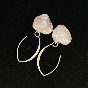 Crystal nugget earrings with fancy sterling silver ear wires