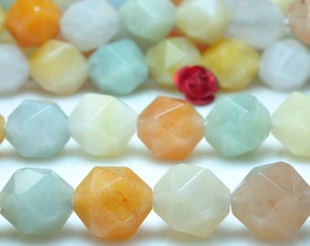 37 Pcs of Natural Rainbow Chalcedony Star Nugget faceted beads in 10mm