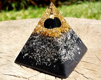 Black Tourmaline Orgone Energy Pyramid - Spiritual Gift - Feng Shui Decor - Empath Protection - Positive Energy - Root Chakra