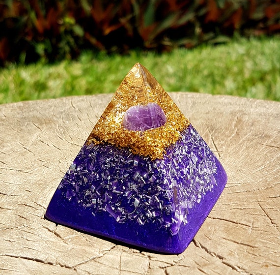 Amethyst Orgone Pyramid Spiritual Gift Feng Shui Decor | Etsy