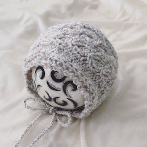 Newborn Knitting PATTERN - Newborn  reborn knit Doren round back bonnet - Instant Download PDF - Photography Prop