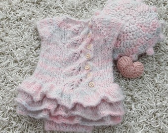 Instant Download PDF Photography Prop Newborn Knitting PATTERN Newborn reborn knit Huron Snuggle Swaddle sac set