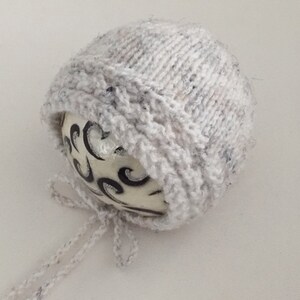 Newborn Knitting PATTERN - Newborn  reborn knit Cordelia round back bonnet - Instant Download PDF - Photography Prop