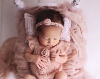 Instant Download PDF Photography Prop Newborn Knitting PATTERN Newborn reborn knit Huron Snuggle Swaddle sac set