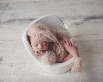 Newborn Knitting PATTERN - Newborn reborn Size Knit Kimberly 4 piece sweater set- Instant Download PDF - Photography Prop