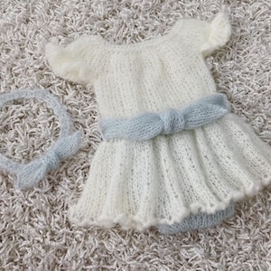 Newborn Knitting PATTERN - Newborn/reborn Size Knit Frosted Romper set- Instant Download PDF - Photography Prop   knit romper