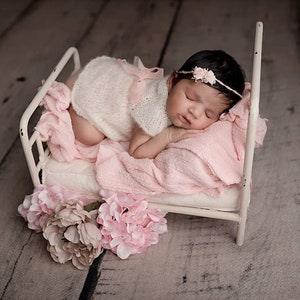 Newborn Knitting PATTERN - Newborn/reborn Size Knit Fiorella Romper set- Instant Download PDF - Photography Prop   knit romper
