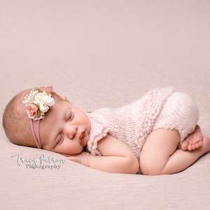 Newborn Knitting PATTERN - Newborn/ reborn Size Lilou boho romper set - Instant Download PDF - Photography Prop