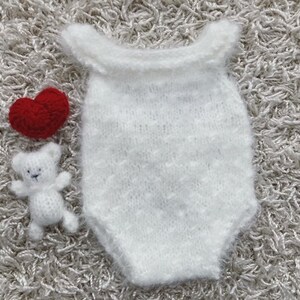 Newborn Knitting PATTERN - Newborn/reborn Size Knit Subira romper set - Instant Download PDF - Photo Prop