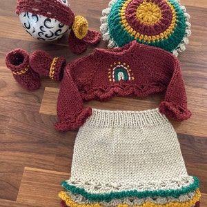 Newborn Knitting PATTERN - Newborn/reborn Size Knit Miri 5 piece romper set - Instant Download PDF - Photo Prop