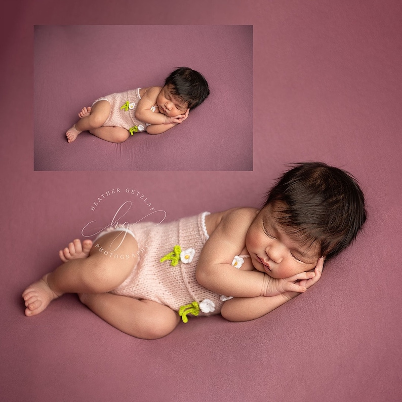 Instant Download PDF NewbornReborn baby size Elodie romper Photography Prop Newborn Knittingcrochet PATTERN
