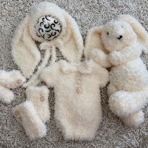 Newborn Bunny Romper Knitting Pattern: Hygge Fur Set (PDF Download)