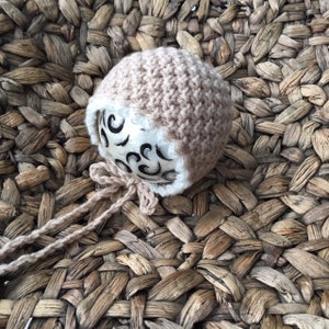 Newborn KNITTING PATTERN - Henry - Newborn  reborn size knit round back style bonnet pattern