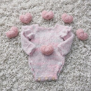 Newborn Knitting PATTERN - Newborn  reborn knit Candi romper set - Instant Download PDF - Photography Prop