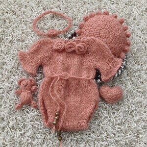 Newborn Knitting PATTERN - Newborn knit Miss Molly 5 piece set - Instant Download PDF - Photography Prop  Newborn  Reborn size