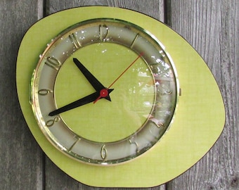 1960s French Formica wall clock