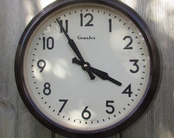 1930s/1940  Genalex Vintage Electric Industrial Wall Clock