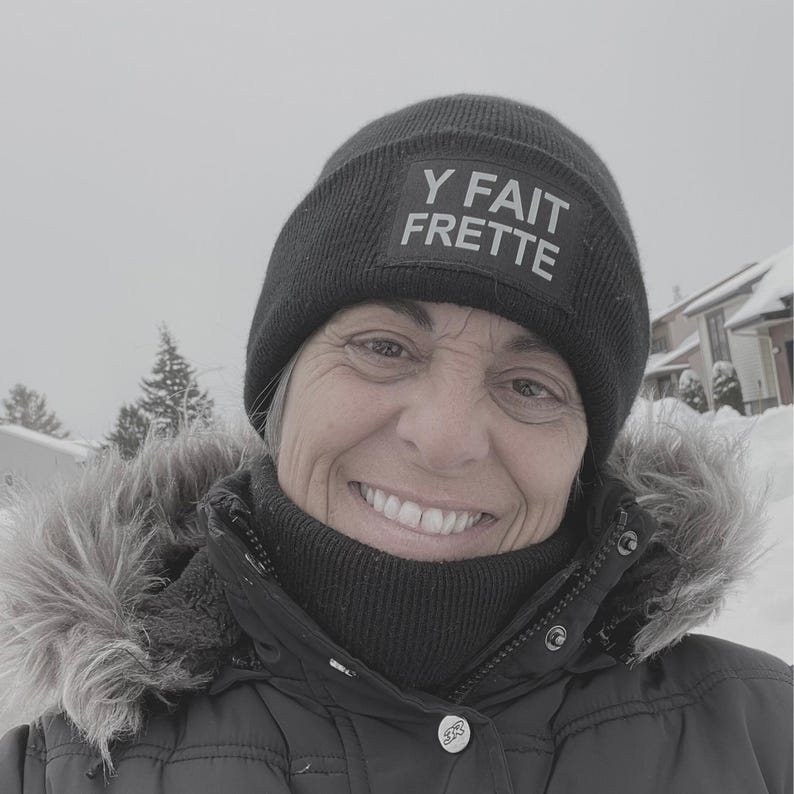 Acrylic beanie with fleece interior, size oz, it's cold, I hate winter image 2