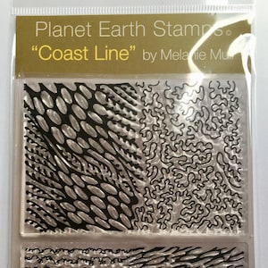 NUOVO timbro/foglio con texture organica Planet Earth - 'COSTA LINE'