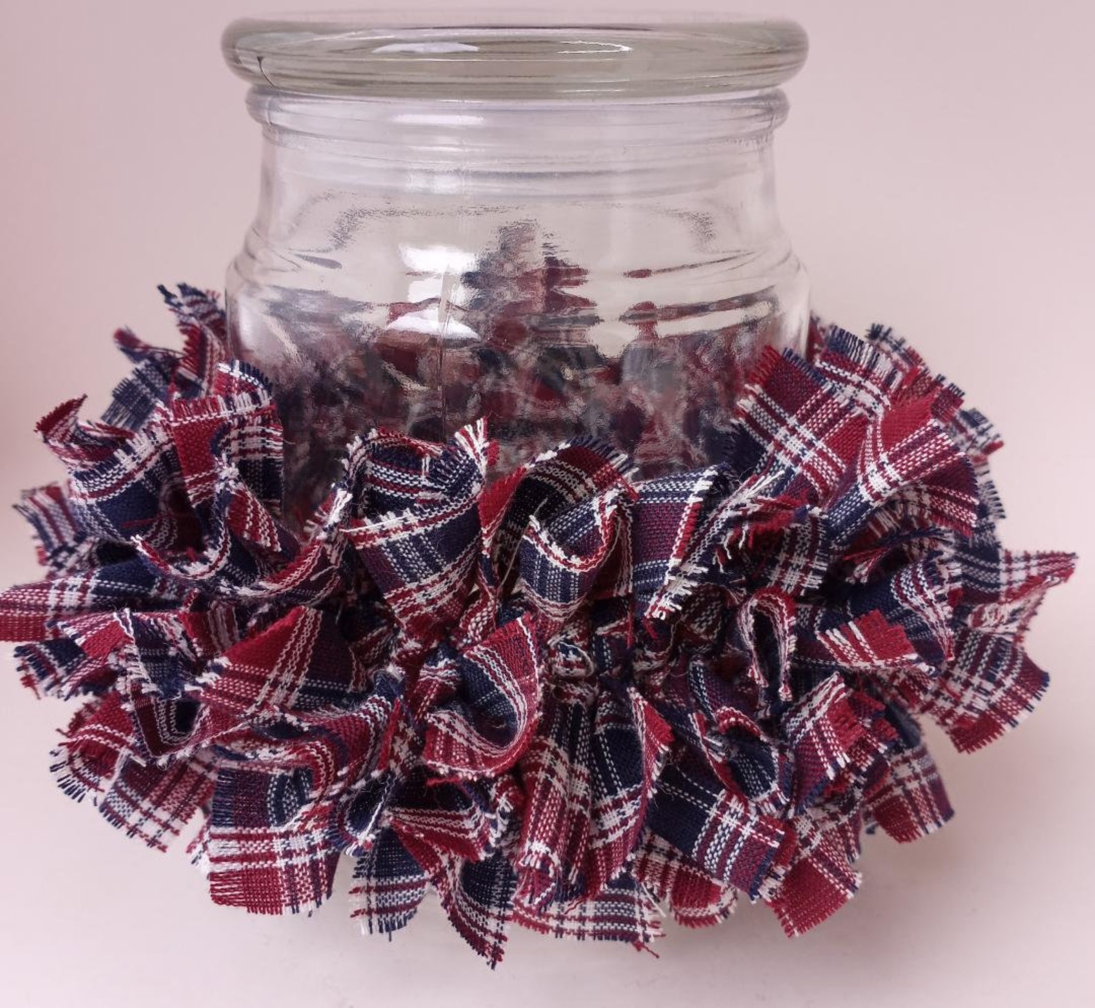 Rag Candle Ring Patriotic Decor July 4th Decor Military Etsy