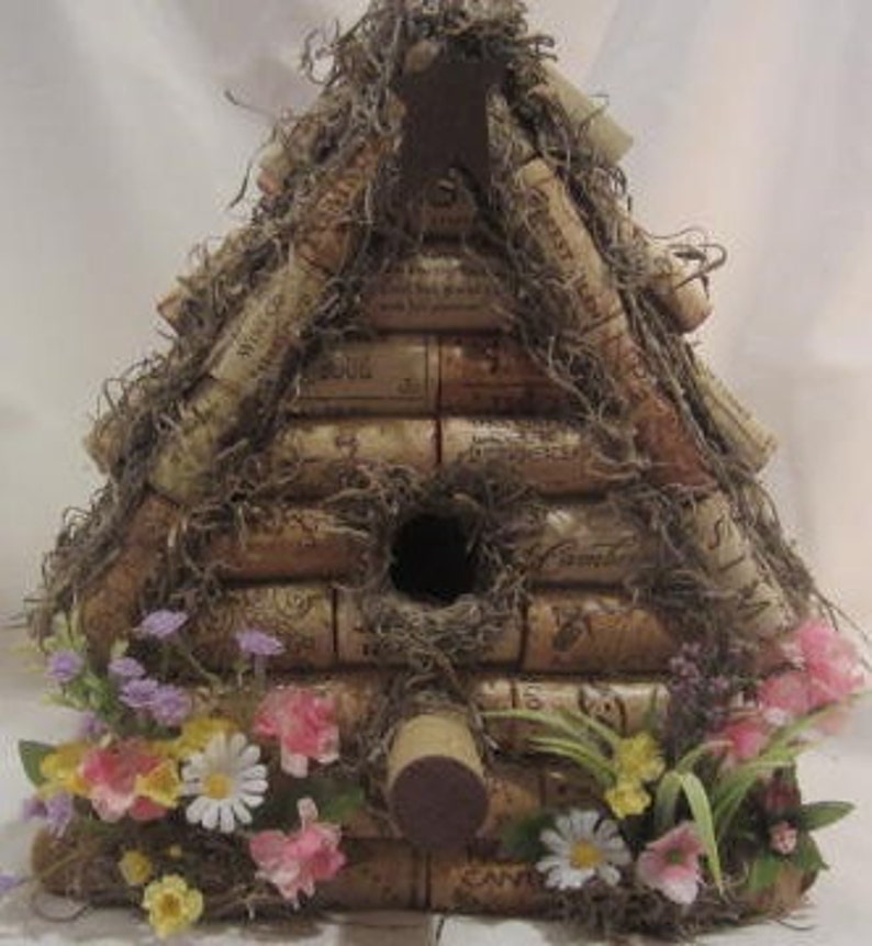 Cork Birdhouse Gardeners Bird House Upcycled Wine decor Etsy