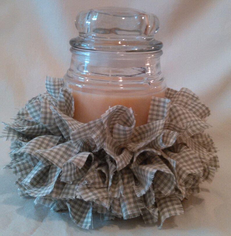 Rag Candle Ring Shabby Candle Ring French Country Decor Etsy