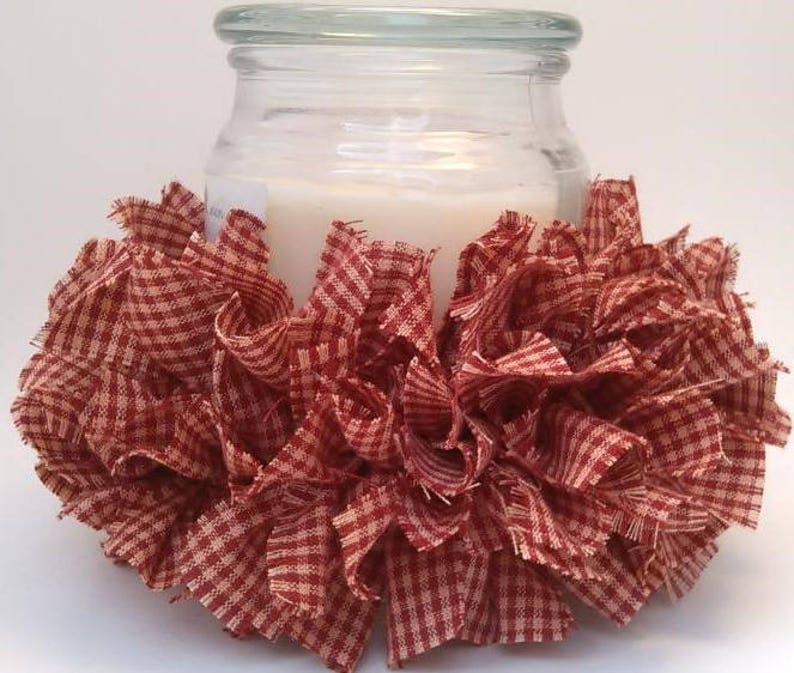 Rag Candle Ring, Rustic Red Decor, Rooster Decor, Western Decor ...