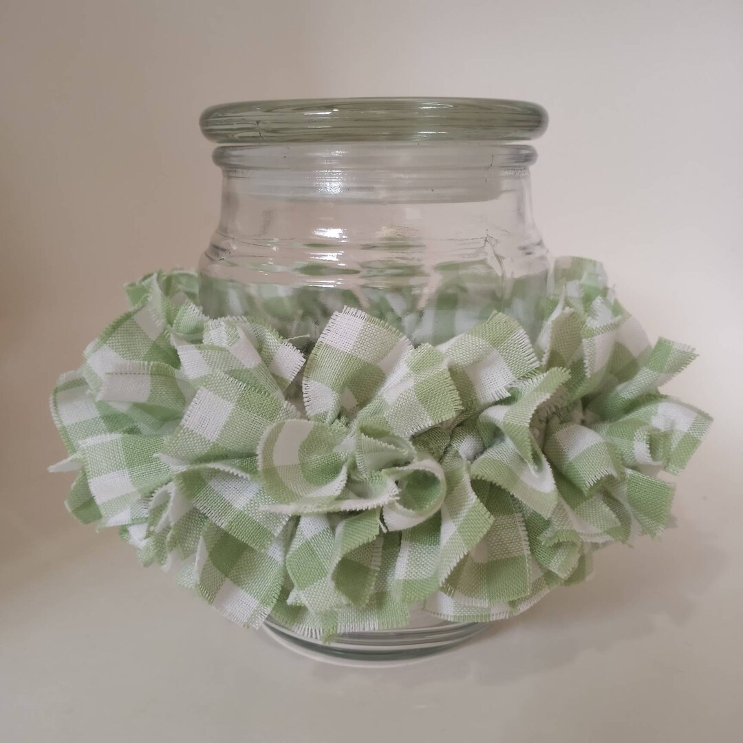 Rag Candle Ring, Spring Decor, Shabby Candle Ring, French Country Decor