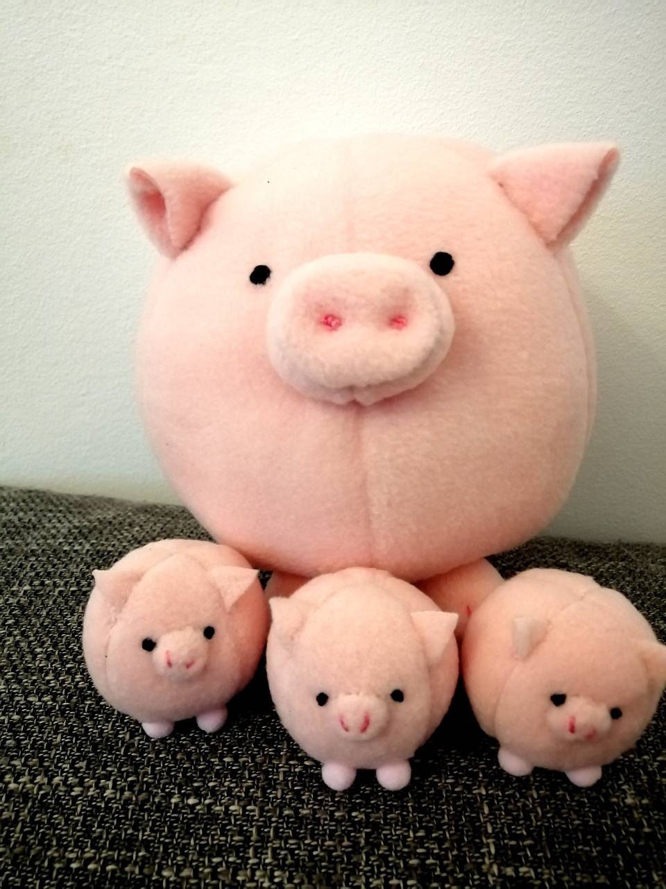 Pig With 3 Baby Piggies, Pregnant Stuffed Animal, Soft Toy Etsy
