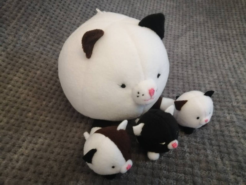 Cat With Tree Baby Kittens Pregnant Stuffed Animal Soft Toy Etsy