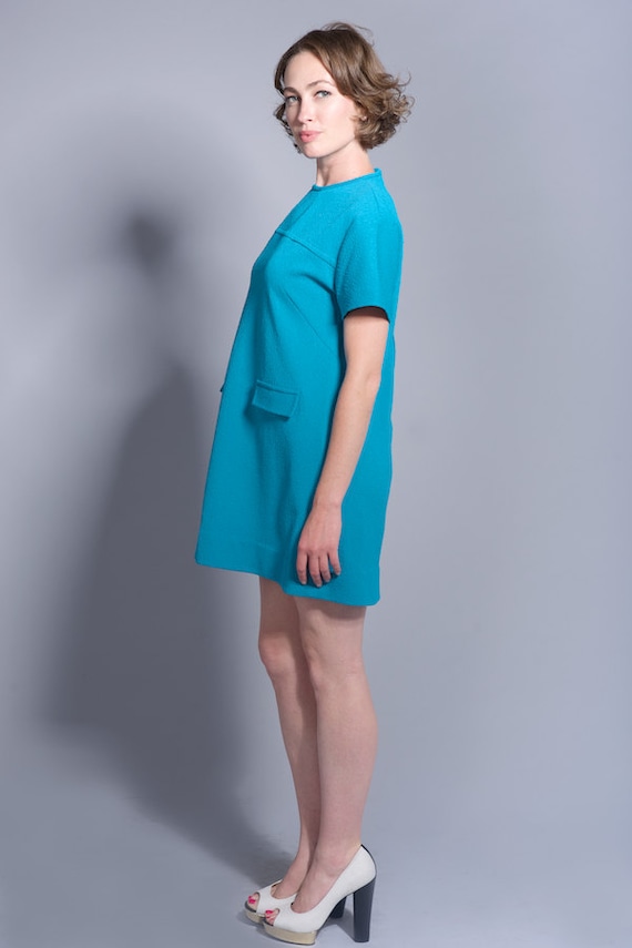 1960’s Mod Style Turquoise Dress