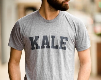 Vegan Kale Shirt - KALE T Shirt - American Apparel Mens Poly Cotton T-Shirt - Item 1760