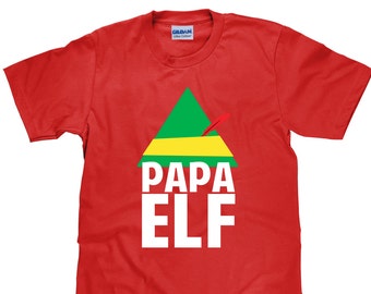 Christmas Tee Shirt - Papa Elf - Men's Unisex Cotton T Shirt - Item 2696