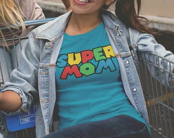 Mario Mom TShirt - Matching Family T Shirts - Funny Family Tees - Adult Unisex Shirt - Item 3663 - Full Color