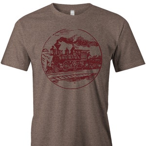 Antique Train T Shirt - American Apparel Men&#39;s Poly Cotton T-Shirt - Item 2346