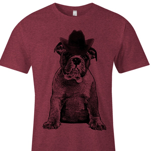 Bulldog T Shirt - American Bulldog Tee - Dog Lover TShirt - American Apparel Mens Poly Cotton T-Shirt - Item 2384