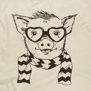 Unisex Pig in Glasses T Shirt - Hipster Pig Face TShirt - Item 1940