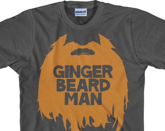 Funny Men's Beard T Shirt, Ginger Beard Man Tee for Bearded Men, Beard Shirt, Funny Beard Shirt, Gingerbeard Man TShirt - Item 1403